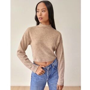 Reformation • Powder Pink Funnel neck Cashmere Sweater